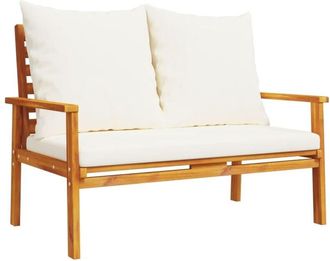 vidaXL Vidaxl - Banco Sof&aacute; De Jard&iacute;n Con Cojines Madera Maciza De Acacia 120 Cm