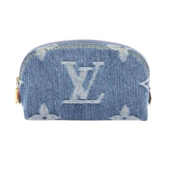 Louis Vuitton Pre-owned Clutches, female, Blue, Size: ONE SIZE Pre-owned Pochette Cosmetique PM Monogram Denim Pouch