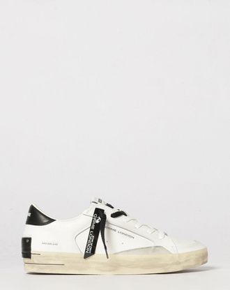 Crime London Sneakers basse Skate bicolori in pelle con logo laminato e design astratto