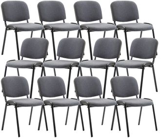 Clp Pack De 12 Sillas Confidente Ken En Tela Gris