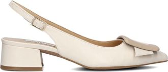Notre-V Elegante witte slingbacks voor dames - Dames - Pumps - Beige - 41 EU - Leer - Schoenen