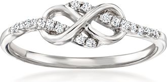 Ross-Simons Diamond Infinity Loop Ring in Sterling Silver