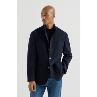 Brunello Cucinelli Lightweight water-resistant cashmere outerwear blazer in Navy Blue at Nordstrom, Size Xxx-Large