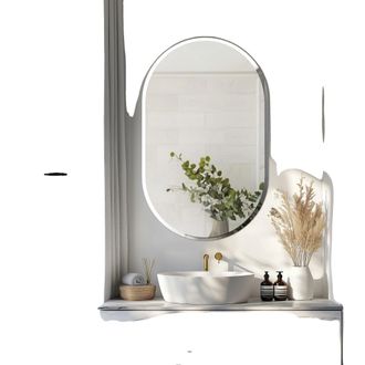 OEM Espejo De Ba&ntilde;o, Dise&ntilde;o Ovalado Sin Marco, Bordes Biselados, 32x20 Pulgadas