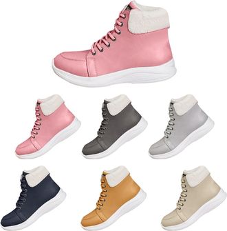 Generic Womens Lace Up Ankle Boots Warm Faux Fur Lined Short Boots Ladies Winter Snow Booties Outdoor Insulated Anti Slip Shoes Waterproof Running Sports Shoe