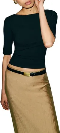 Reformation Santino Knit Top in Black at Nordstrom, Size X-Large
