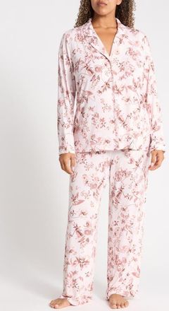 Nordstrom Moonlight Eco Knit Pajamas in Pink- Brown Botanist Floral at Nordstrom, Size 3X