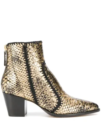 Alexandre Birman Stivali con stampa coccodrillo - Oro