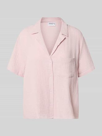 Jake*s Casual Relaxed Fit Pyjama-Oberteil mit Brusttasche in Hellrosa, Gr&ouml;&szlig;e 34