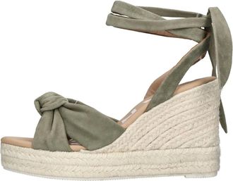 Maneb&igrave; Schoenen, Dames, Groen, 36 EU, Su&egrave;de, Wedges van raffia en su&egrave;de