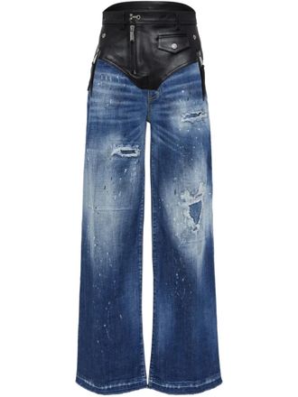 Dsquared2 panelled wide-leg jeans - Blue