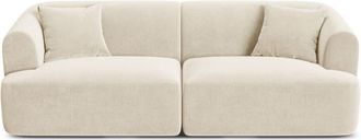 Cosmopolitan Design Sof&aacute; modular 3 plazas de terciopelo beige claro