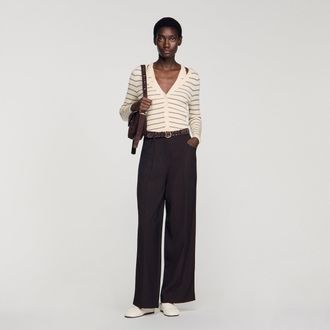 Sandro Striped ribbed cardigan