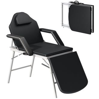 HOMCOM 3 Section Adjustable Massage Table - Beauty Bed for Spa - Lash - - Black | TJ Hughes