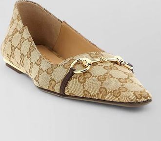 Gucci vittoria gg fabric loafers horsebit detail