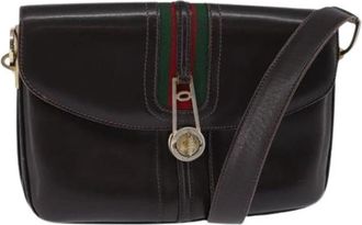 Gucci Pre-owned Vintage Schoudertas - Dames - Vintage Schoudertas - Bruin - ONE Size - Leer - Vintage