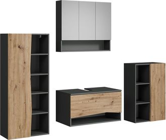 Vicco Conjunto De Muebles De Ba&ntilde;o Willow, Artesano, 4 Partes, Vicco