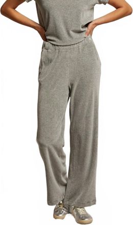 perfectwhitetee Womens Holly Velour Wide Leg Sweatpant In Heather Grey