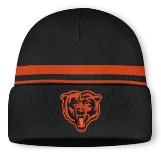 Nike Chicago Bears Primetime Utility Nike Mens NFL Cuffed Beanie in Black | NF4051K7Q-10L