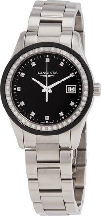 Longines Conquest Classic Quartz Diamond Black Dial Ladies Watch L2.387.0.57.6
