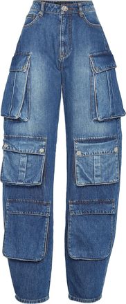 Philipp Plein Denim Cargo Trousers