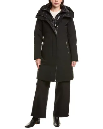 Mackage Leather-Trim Cown Coat