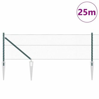 Berkfield Home Hexagon Fence Green 0, 6x25 m Steel