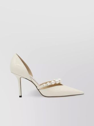 Jimmy Choo London pearl embellished pointed toe stiletto pumps