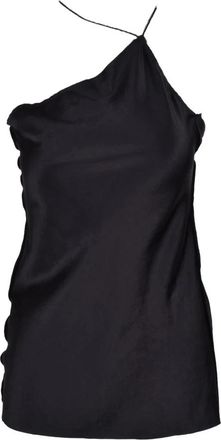 Erika Cavallini Semi Couture Stijlvolle Top in Triacetaat Polyester Mix - Dames - Tops zonder mouwen - Zwart - S - Polyester - Tops
