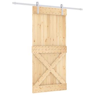vidaXL Puerta Corredera Natural Y Blanco 95 X 210 Cm Vidaxl