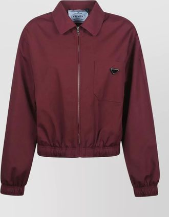 Prada poplin jacket chest pocket elasticated hem