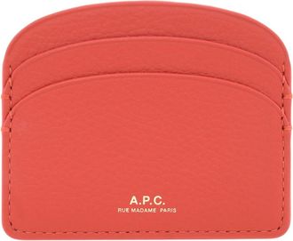 A.P.C. Demi-Lune Cardholder in Mango Orange