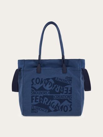 Ferragamo Men Tote bag with logo Blue