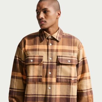 Nike Mens Life Field Shirt in Brown | HV1330-237