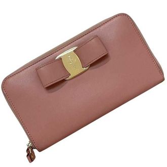Ferragamo Leather Long Wallet (Bi-Fold) (Pre-Owned)