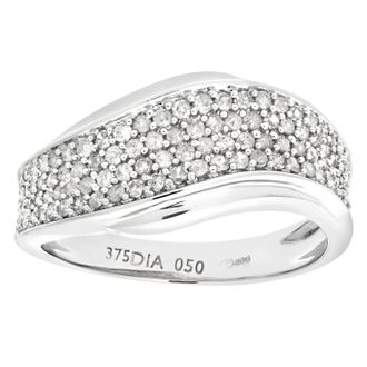 Diamant L'éternel 9ct witgouden 050ct diamanten halve eeuwigheidsgolfring