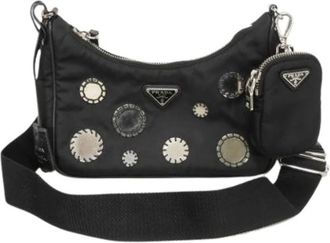 Prada Pre-owned Cross Body Bags, female, Black, Size: ONE SIZE Pre-owned Vintage Pouch Shoulder Bag