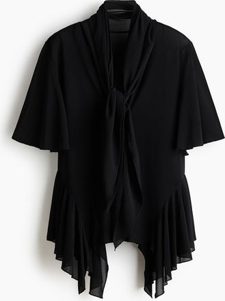 H&M Volantshirt - Schwarz