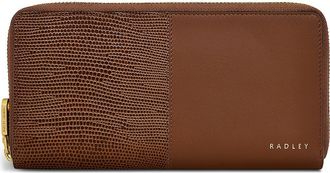 Radley London Mount Row Lizard Embossed Zip Continental Wallet in Saddle at Nordstrom Rack