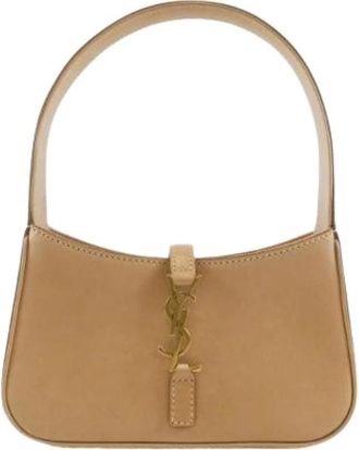 Saint Laurent Pre-owned LE 5 A 7 Mini Calf Shoulder Bag - Dames - Vintage Schoudertas - Beige - ONE Size - Leer - Vintage