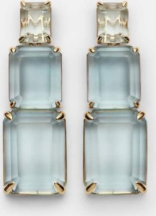 Mateo Bijoux Arithmetic Composition 14kt gold drop earrings with topaz