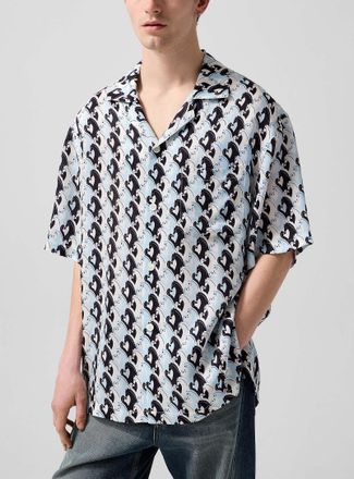 Lanvin Mens Hearts and horses flowy cabana shirt