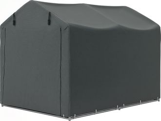 OUTSUNNY Tendone Per Auto Con Ingresso Avvolgibile In Metallo E Pe Grigio Scuro