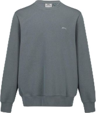 Slazenger Mens Fleece Crew Sweater Long Sleeve Slate Grey XL