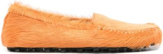 Marni slip-on calf-hair loafers - men - Rubber/Calf Leather/Calf Hair - 44 - Orange