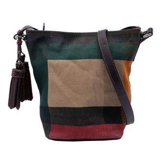 Burberry Pre-owned Burberry Mini Mega Check Canvas Ashby Tassel Bucket Bag Ladies 4VB9J1N6LCE71EYL