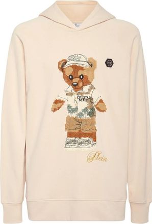 Philipp Plein Hoodie Teddy Beach - Heren - Hoodies - Beige - XS - Katoen - Hoodies & sweatvesten