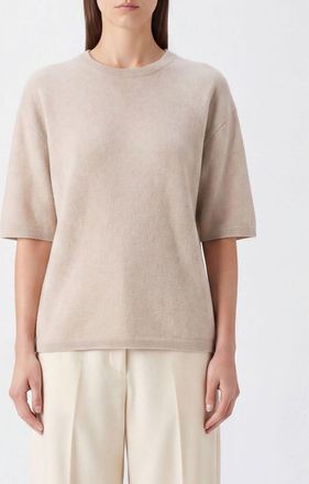 Lisa Yang Maglia girocollo a maniche corte in puro cashmere