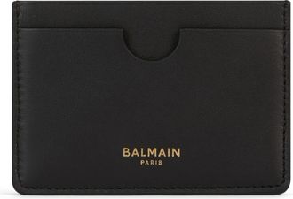 Balmain Calfskin Leather Card Holder - Dames - Portefeuilles - Zwart - ONE Size - Leer - Accessoires