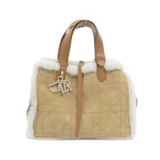 Dior Pre-owned Toujours Suede Shearling Tote Bag - Dames - Vintage Handtas - Beige - ONE Size - Leer - Vintage